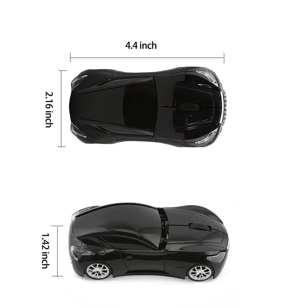Wireless Black Sports Car USB Mouse Design Computer 1600 DPI Mouse Mini Ergonomic Gaming Mouse For Laptop And Computer 2.4Ghz