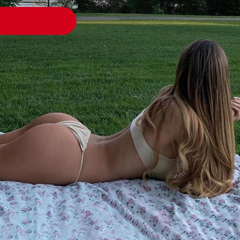 Women Bikini Set Solid Color Swimsuit Women Two Piece Swimsuit Swimwear Halter String Triangle Bikini Sets Women Hollow Out Bikinis String Swimwear Women Adjustable Bathing Suit