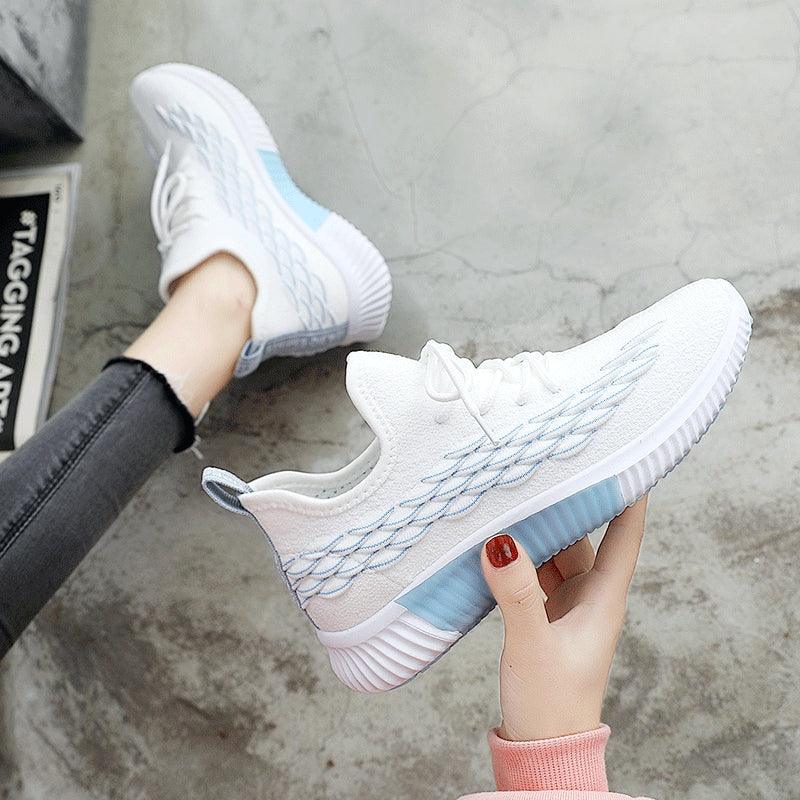Women Running Sneakers Shoes Vulcanized Women's Casual Flats Elegant Soft Walking Shoes Breathable Non Slip Tennis Athletic Shoe For Casual Gym And Work