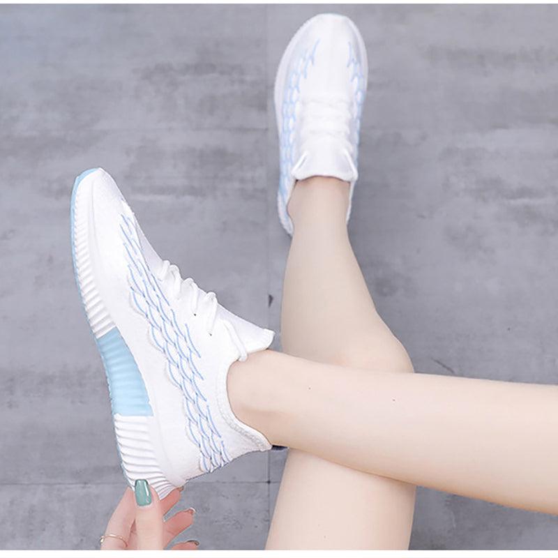 Women Running Sneakers Shoes Vulcanized Women's Casual Flats Elegant Soft Walking Shoes Breathable Non Slip Tennis Athletic Shoe For Casual Gym And Work