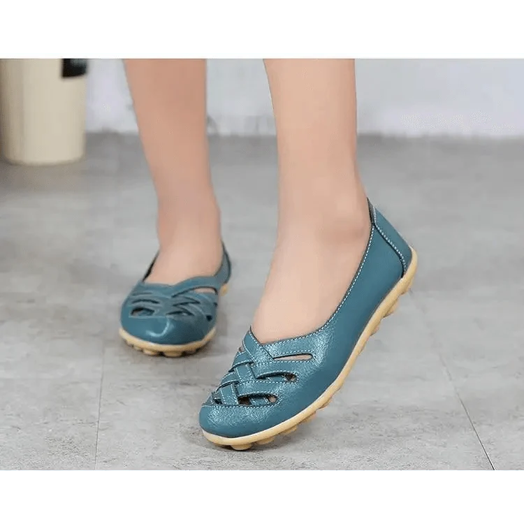 Women's Genuine Leather Flats Sandals Elegant Comfortable Soft Non Slip Design For Women