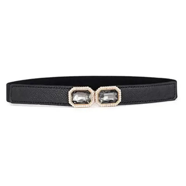 Women Vintage Stretch Belt Unique Black Elastic Design Stretchy Luxury Waistband Stylish Women Waist Belts