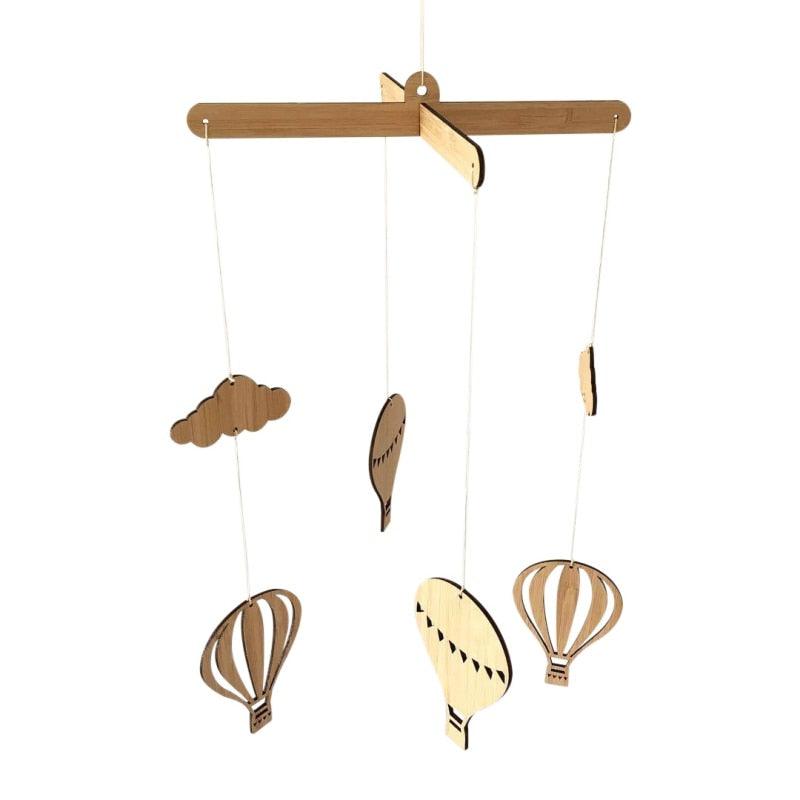 Wooden Hot Air Balloon Wind Chime Hanging Toys Baby Bed Bell Kids Room Decoration Wall Hanging Ornaments Nursery Decor Photo Props For Kids Wind Chimes Decorations