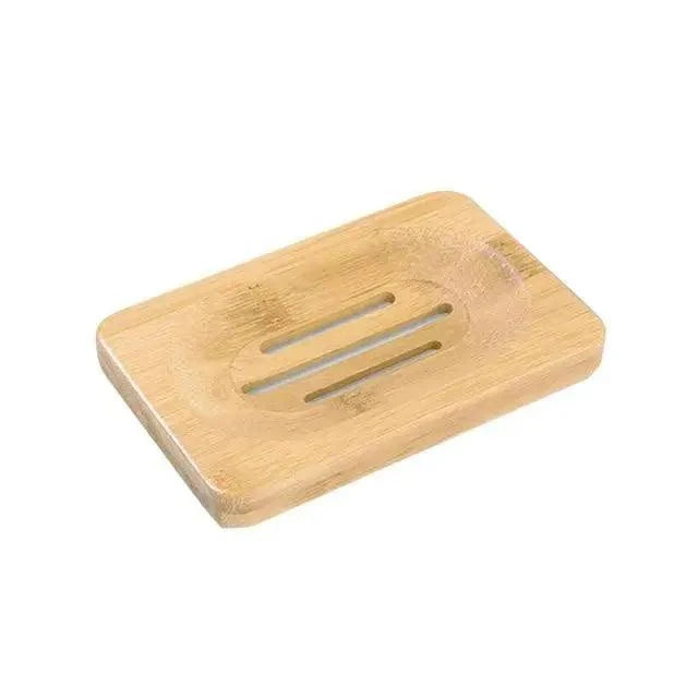 Wooden Natural Bamboo Soap Dishes Tray Holder Storage Soap Rack Plate Box Container Portable Bathroom Soap Dish Storage Box Bathroom Wooden Soap Case Holder Home Hand Craft Natural Wood Dish Holder for Soap Sponge