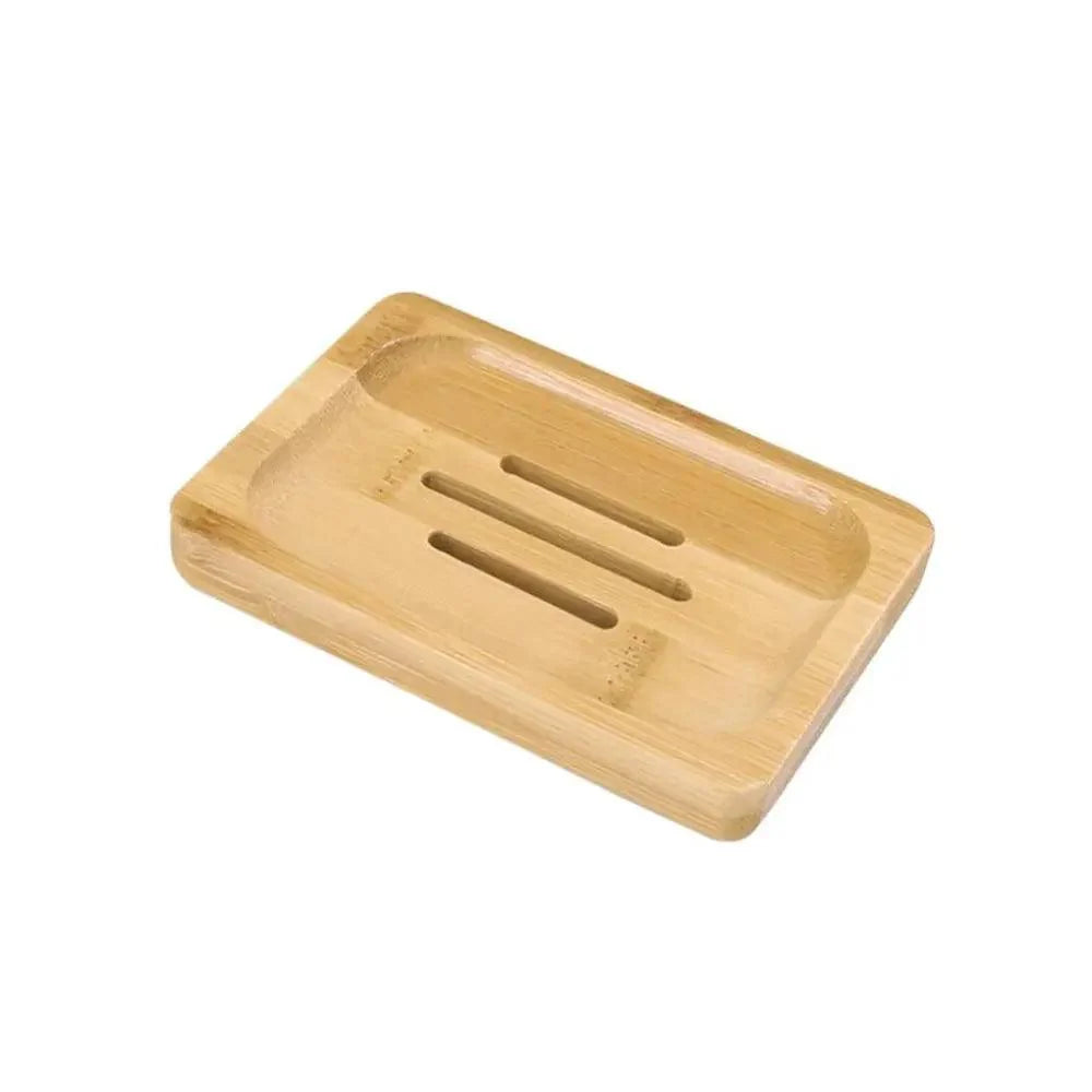 Wooden Natural Bamboo Soap Dishes Tray Holder Storage Soap Rack Plate Box Container Portable Bathroom Soap Dish Storage Box Bathroom Wooden Soap Case Holder Home Hand Craft Natural Wood Dish Holder for Soap Sponge