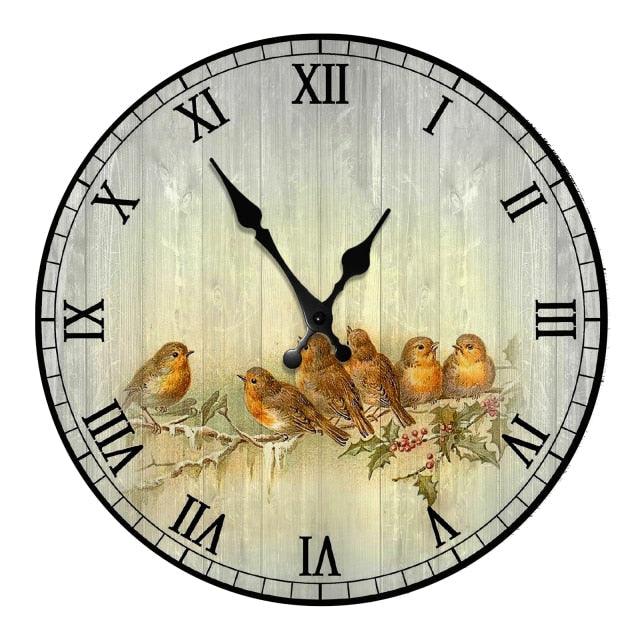 Wooden Wall Clock 10 Inch Silent Non Ticking Quartz Wall Clock 10 Inch Silent Non-Ticking Wooden Wall Clocks Battery Operated Country Retro Rustic Style Decorative for Living Room Kitchen Retro Fashion Wood Wall Clock Decorative for Living Room Kitchen