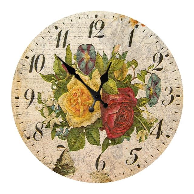 Wooden Wall Clock 10 Inch Silent Non Ticking Quartz Wall Clock 10 Inch Silent Non-Ticking Wooden Wall Clocks Battery Operated Country Retro Rustic Style Decorative for Living Room Kitchen Retro Fashion Wood Wall Clock Decorative for Living Room Kitchen