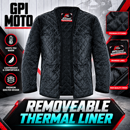Men’s All-Season 7 Pockets Waterproof High Premium Quality Motorcycle Jacket – Beach/Black