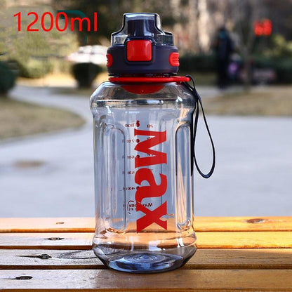 1.2 Liter Large Capacity Sport Water Bottle with Rope Durable Portable Gym Fitness Outdoor Drinking Plastic Bottles Eco-Friendly Plastic Cup Men's high Temperature Resistant Large Capacity Outdoor Portable Water Bottle Sports Fitness Water Bottle