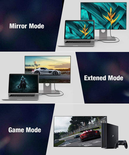 4K Display Port To HDMI Cable Adapter HDMI To HDMI Cable High Speed 2.0 Golden Plated Connection Cable Cord Compatible For UHD FHD