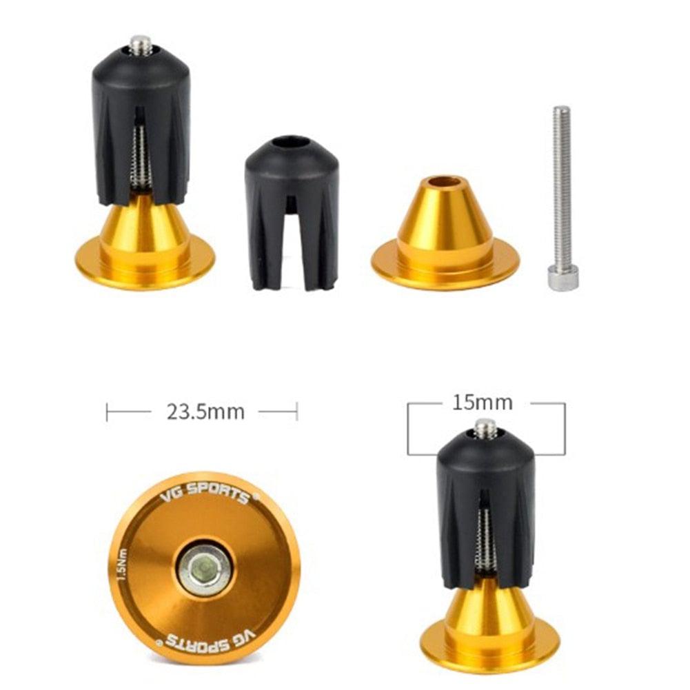 1 Pair Road Folding Bike Handlebar Grip Ends Cap Racing Cycling Handle Bar Plugs Outdoor Cycling Aluminum Bike Handlebar End Plugs Expanding Locking Bar End Caps For Road Bike Mountain Bike
