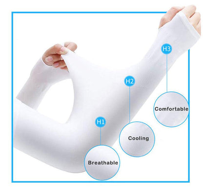 1 Pair Sport Sun Protection Arm Covers Cooling For Men Women Summer Sunblock Cycling Driving Golf Running Unisex Elbow Cover Outdoor Cycling Running Fishing Driving Cool Anti-UV Arm Sleeves For Workout
