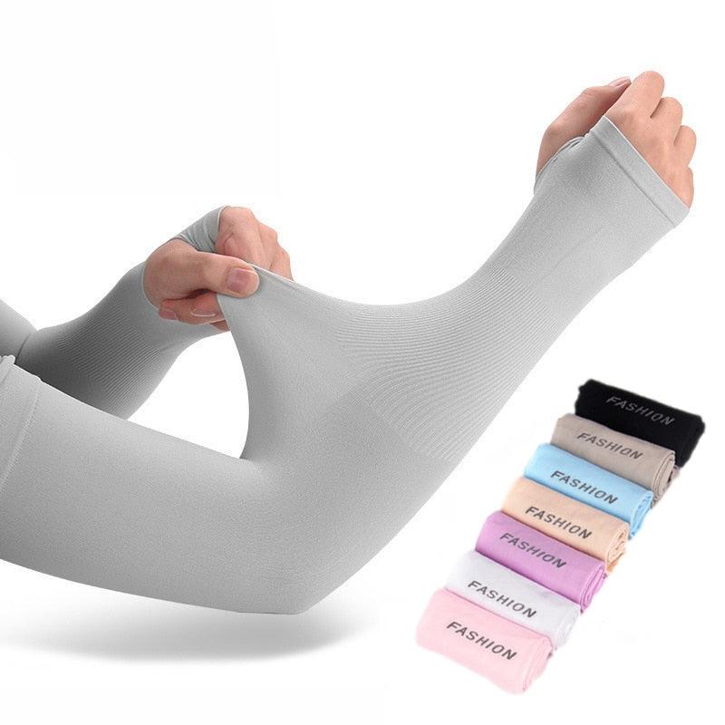 1 Pair Sport Sun Protection Arm Covers Cooling For Men Women Summer Sunblock Cycling Driving Golf Running Unisex Elbow Cover Outdoor Cycling Running Fishing Driving Cool Anti-UV Arm Sleeves For Workout