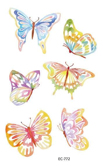 1 Pc Butterfly 3D Temporary Tattoo 52 Style Waterproof Butterfly Tattoos Stickers Temporary Colorful Design For Womens