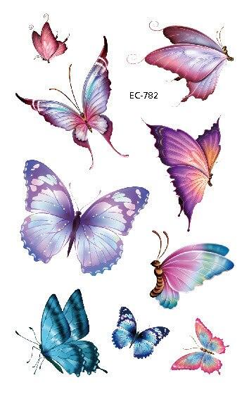 1 Pc Butterfly 3D Temporary Tattoo 52 Style Waterproof Butterfly Tattoos Stickers Temporary Colorful Design For Womens