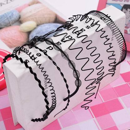 1 pc Fashion Wave Men's Women Unisex Black Wavy Hair Head Hoop Band Sport Headband Hairband Gorgeous Hair Accessories For Men And Women