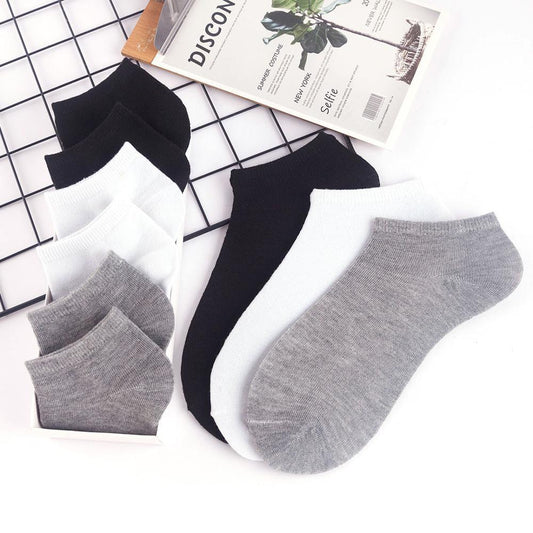 10 Pairs Breathable No Show Sports Socks Solid Color Boat Socks Comfortable Cotton Ankle Socks For Men And Women