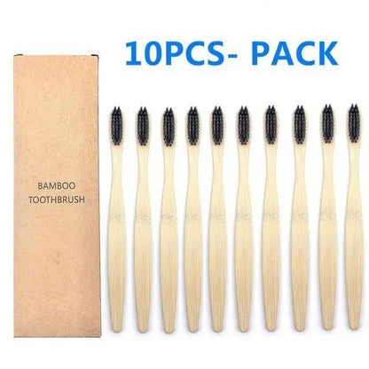 10 Pcs Natural Colorful Toothbrush Eco Friendly Soft Bamboo Toothbrush Bamboo Tooth Dental Oral Care Wood Tooth Brushes