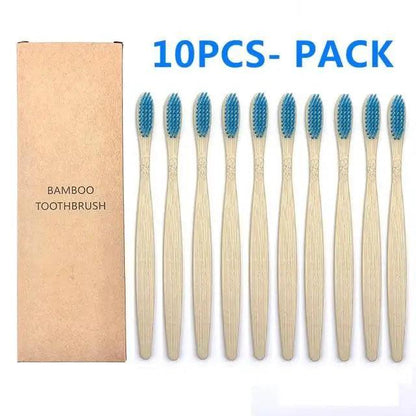 10 Pcs Natural Colorful Toothbrush Eco Friendly Soft Bamboo Toothbrush Bamboo Tooth Dental Oral Care Wood Tooth Brushes