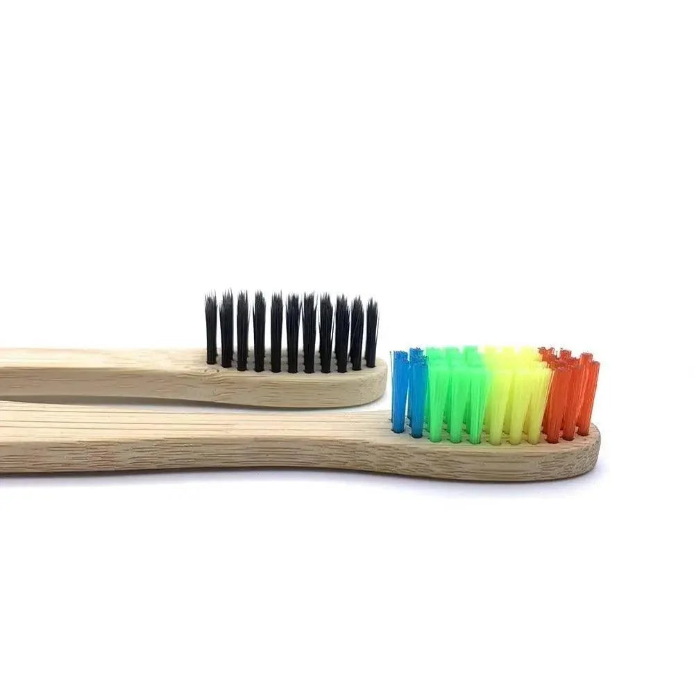 10 Pcs Natural Colorful Toothbrush Eco Friendly Soft Bamboo Toothbrush Bamboo Tooth Dental Oral Care Wood Tooth Brushes