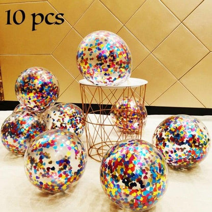 10/20 Star Metallic Confetti Latex Transparent 12inch Balloons For Baby Shower Birthday Party Wedding Decoration