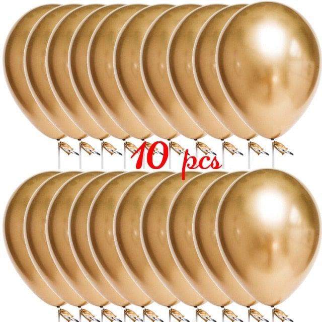 10/20 Star Metallic Confetti Latex Transparent 12inch Balloons For Baby Shower Birthday Party Wedding Decoration