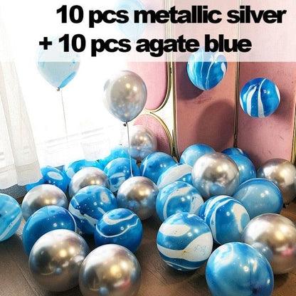 10/20 Star Metallic Confetti Latex Transparent 12inch Balloons For Baby Shower Birthday Party Wedding Decoration