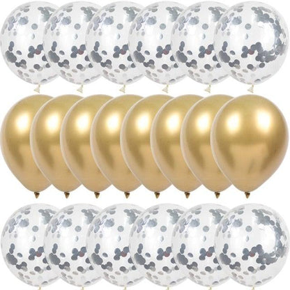 10/20 Star Metallic Confetti Latex Transparent 12inch Balloons For Baby Shower Birthday Party Wedding Decoration