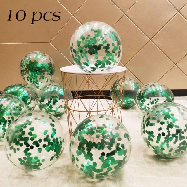 10/20 Star Metallic Confetti Latex Transparent 12inch Balloons For Baby Shower Birthday Party Wedding Decoration
