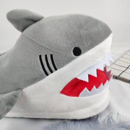 Warm Shark Womens Home Slippers Fashion Plush Winter Funny Elegant Women Slippers Cute Cartoon Shark Indoor Warm Home Cotton Slippers
