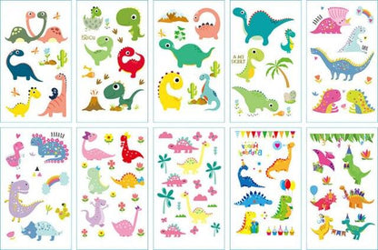 10pcs Dinosaur Sticker Temporary Tatoo Waterproof Colorful Elegant Children Tattoos