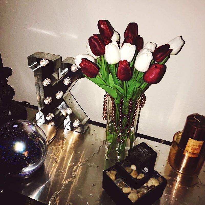 10PCS PU Fake Tulips Real Touch beautiful and Eligant Flower Real Touch Bouquet For Wedding Decoration Flowers Home Garden Decor
