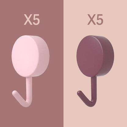 10PCS Self Adhesive Wall Hook Strong Without Drilling Coat Bag Bathroom Door Kitchen Towel Hanger Hooks Home Storage Accessories Decorative Hooks Entrance Organizers with Self-Adhesive Hooks for Hanging Keys Towels