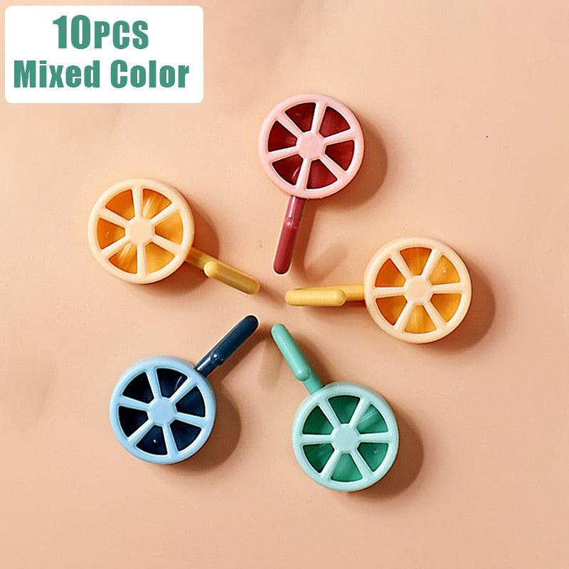 10PCS Self Adhesive Wall Hook Strong Without Drilling Coat Bag Bathroom Door Kitchen Towel Hanger Hooks Home Storage Accessories Decorative Hooks Entrance Organizers with Self-Adhesive Hooks for Hanging Keys Towels