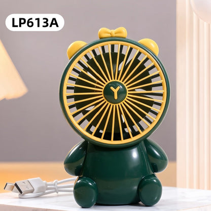 Creative Cartoon Bear Desktop Mini Fans Big Wind Desktop Portable USB Charging Handheld Fan Portable Air Conditioning Handheld Cooling Fan Charging Usb Fan Portable Handheld Fan