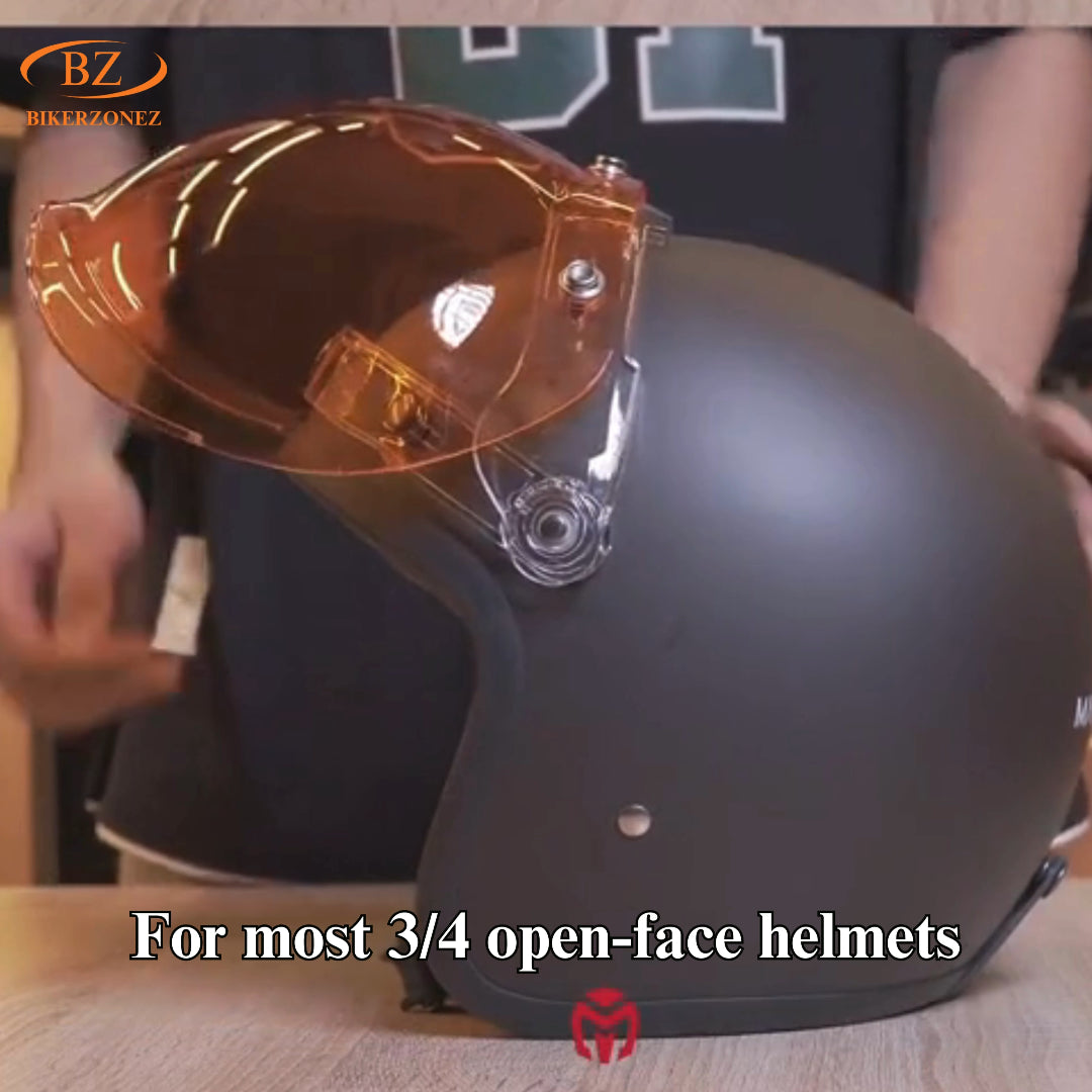 Retro Bubble Shield Visor – Three-Buckle Design