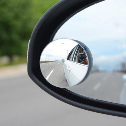 1/2PCS HD 360 Degree Wide Angle Adjustable Car Rear View Convex Mirror Auto Rearview Back Mirror Vehicle Blind Spot Rimless Automotive Blind Spot Mirrors Small Round Convex Adjustable 360°Rotate Wide Angle Car Rear View Side Mirror Wide Angle Mirror