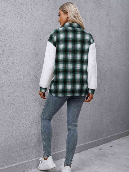 Timeless Modern Plaid Collared Neck Button Down Jacket Casual Simple Jacket For Women Classic Jacket
