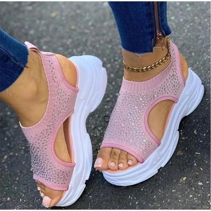 Elegant Women Sandals Comfort Summer Stretch Fabric Durable Material Modern Design For Womens