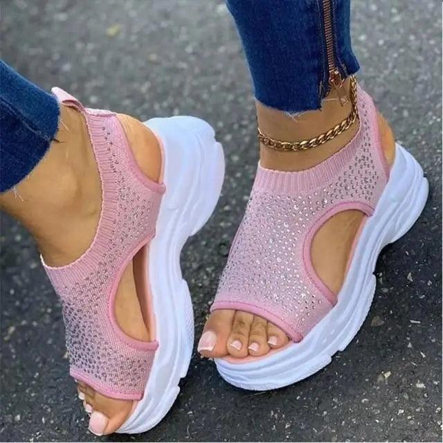 Elegant Women Sandals Comfort Summer Stretch Fabric Durable Material Modern Design For Womens