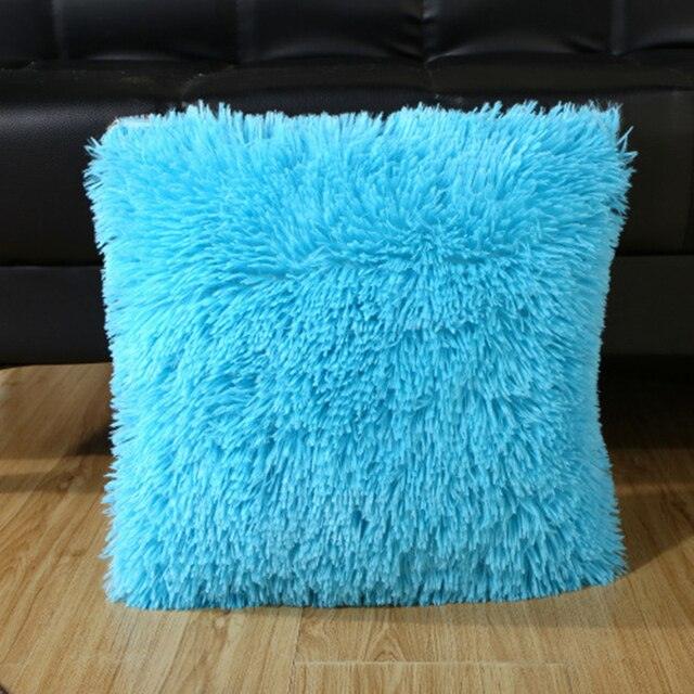 2021 Soft Fur Plush Cushion Cover Pillowcase For Home Decor Pillow Cover Bed Sofa Decorative Soft Fluffy Plush Pillowcases Square Autumn Cushion Covers For Living Room