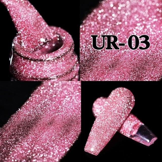 2022 New Reflective Glitter Nail Gel 8ml  Permanent UV/LED Glossy Effect Popular Diamond Nail Gel Design For Womens