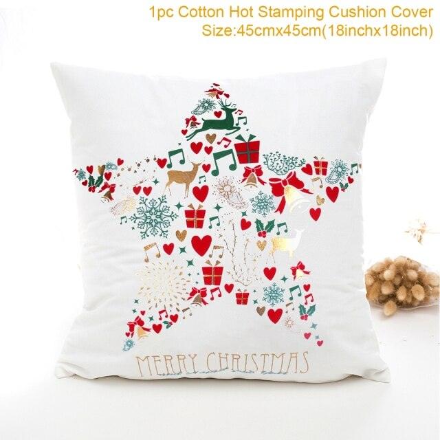 2022 Santa Claus Christmas Pillowcase Decor For Home Christmas Throw Pillow Covers Decorative Snowman Santa Claus Pillow Covers Linen Cushion Cover Couch Pillow Cases Merry Christmas Ornament Xmas Gifts 45x45CM