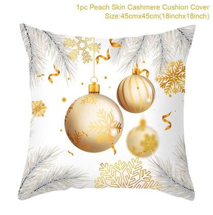 2022 Santa Claus Christmas Pillowcase Decor For Home Christmas Throw Pillow Covers Decorative Snowman Santa Claus Pillow Covers Linen Cushion Cover Couch Pillow Cases Merry Christmas Ornament Xmas Gifts 45x45CM