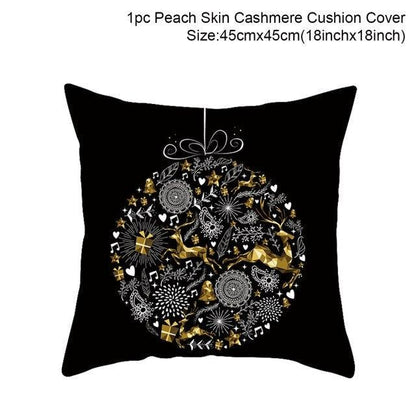 2022 Santa Claus Christmas Pillowcase Decor For Home Christmas Throw Pillow Covers Decorative Snowman Santa Claus Pillow Covers Linen Cushion Cover Couch Pillow Cases Merry Christmas Ornament Xmas Gifts 45x45CM