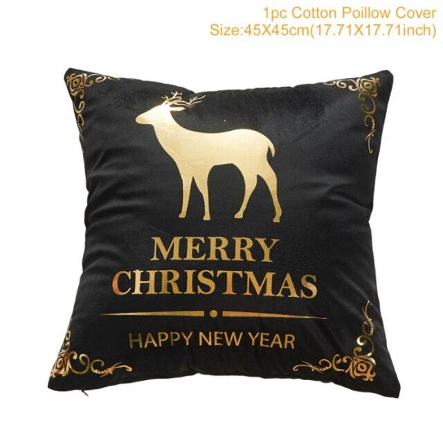 2022 Santa Claus Christmas Pillowcase Decor For Home Christmas Throw Pillow Covers Decorative Snowman Santa Claus Pillow Covers Linen Cushion Cover Couch Pillow Cases Merry Christmas Ornament Xmas Gifts 45x45CM