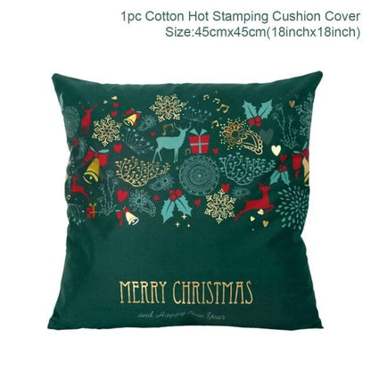 2022 Santa Claus Christmas Pillowcase Decor For Home Christmas Throw Pillow Covers Decorative Snowman Santa Claus Pillow Covers Linen Cushion Cover Couch Pillow Cases Merry Christmas Ornament Xmas Gifts 45x45CM
