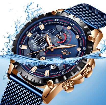Men's Sports Waterproof Watch With  Stainless Steel Bracelet Unique Design Perfect Gift For Your Man