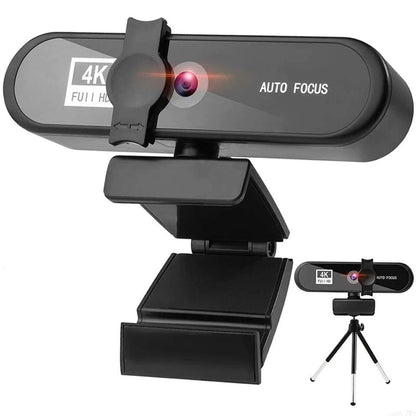 2K 4K Pc Webcam With Gift Tripod Autofocus Usb Web Camera Laptop Mini Camera 1080P with Microphone For Full Widescreen Laptop USB Webcams Privacy Shutter Tripod Desktop Notebook Webcam Video Calling Recording Webcam