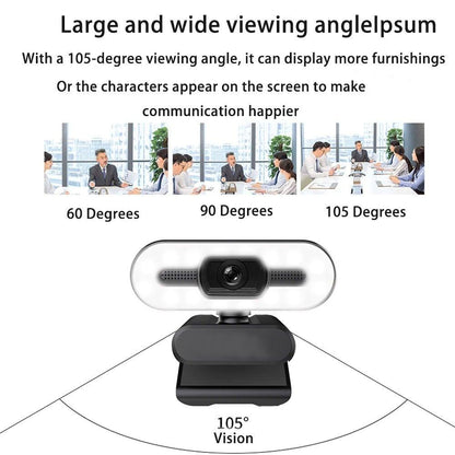 2K Webcam Web Camera Study Chat Work PC Laptop Desktop USB With Microphone WebCamera Home Auto Light Correction for Desktop Laptop Streaming Computer USB Web Camera